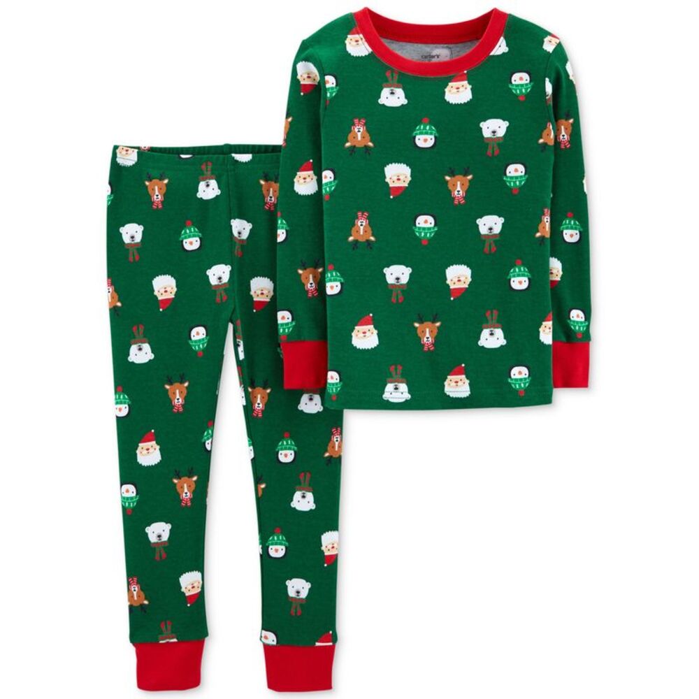 Carters Baby Boys Holiday Print Cotton Pajamas